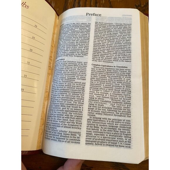 Vintage New King James Bible Broadman & Holman Red Leather Cover Red Letter Edit - Picture 8 of 11